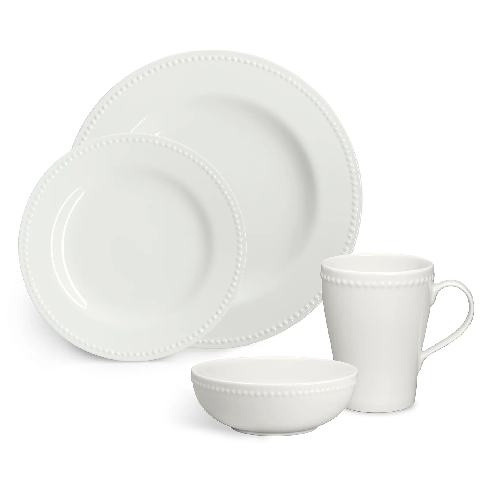 Dots breakfast bowl 60 cl 4-pack, Creamy white Scandi Living