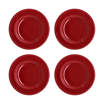 Dots plate 28 cm 4-pack - Red - Scandi Living