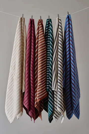 Drift bath towels 100x150 cm 2-pack - Beige-white - Scandi Living