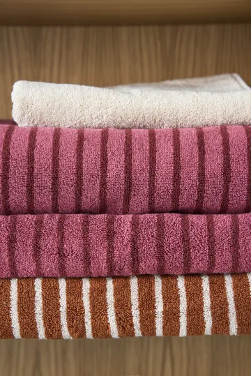 Drift bath towels 100x150 cm 2-pack - Brown-white - Scandi Living