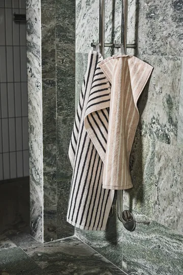 Drift towel 30x50 cm - Beige-white - Scandi Living