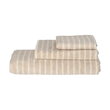 Drift towel 50x70 cm - Beige-white - Scandi Living