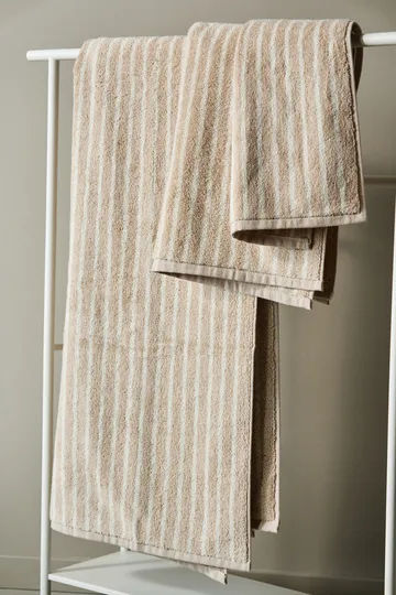 Drift towel 50x70 cm - Beige-white - Scandi Living
