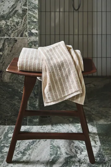 Drift towel 50x70 cm - Beige-white - Scandi Living