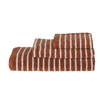Drift towel 50x70 cm - Brown-white - Scandi Living
