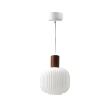 Fair pendant lamp Ø20cm - Frosted glass-dark stained ash - Scandi Living