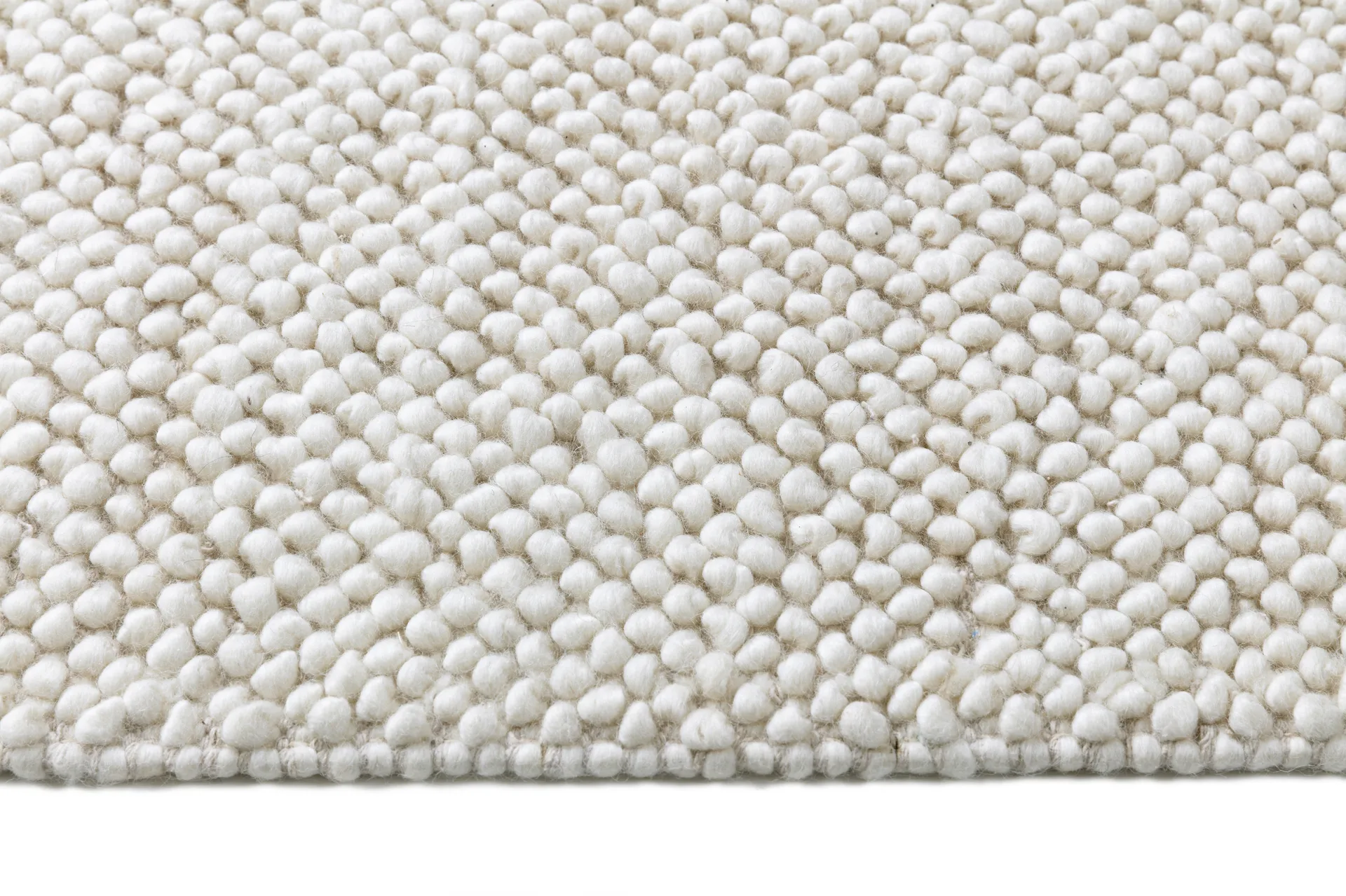 Flock wool rug natural white, 200x300 cm Scandi Living