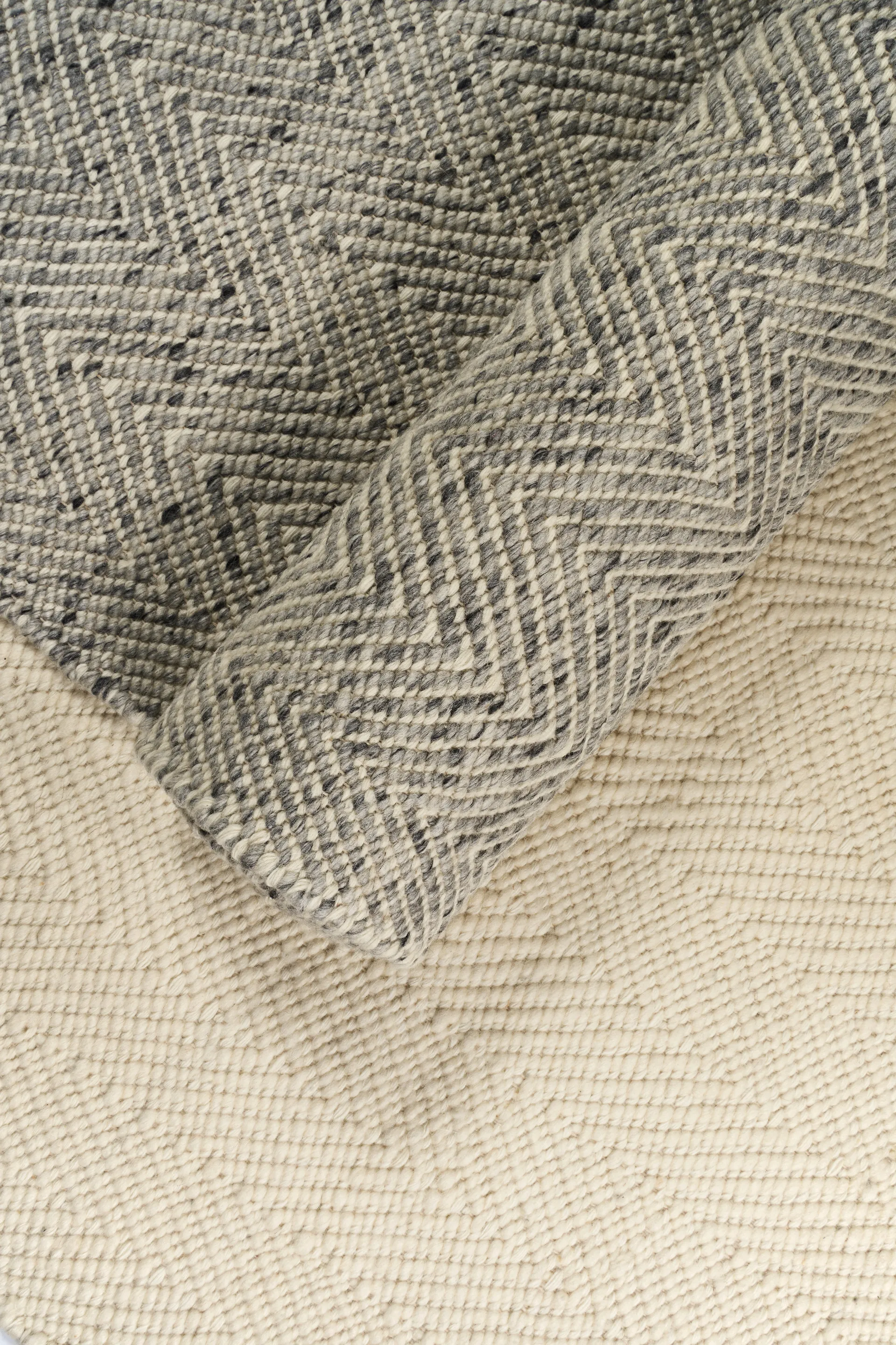 Furrow wool rug natural white, 80x240 cm Scandi Living