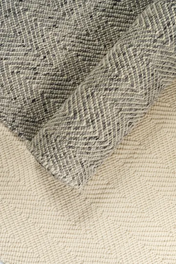 Furrow wool rug natural white - 80x240 cm - Scandi Living