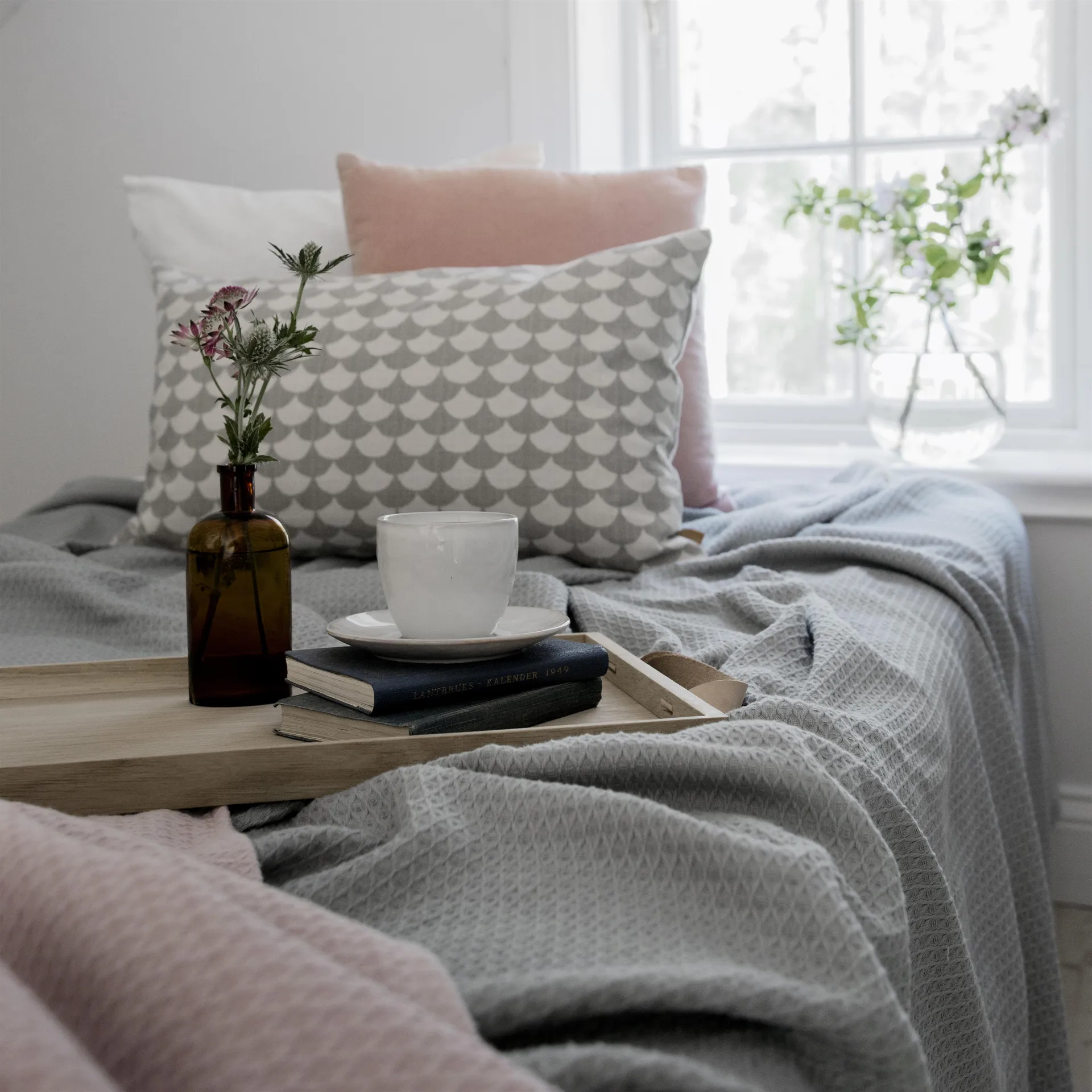Kimono bed spread 139x260 cm, concrete (grey) Scandi Living