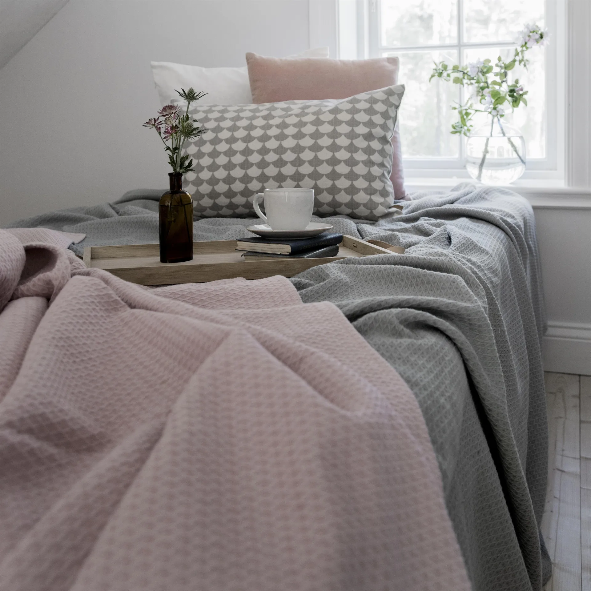 Kimono bed spread 139x260 cm, dusty rose (pink) Scandi Living