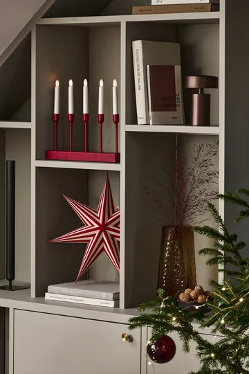 Kindle portable advent candlestick 30 cm - Dark red - Scandi Living