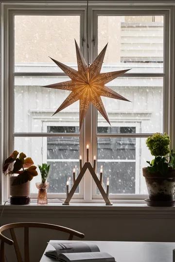 Nord advent candlestick 40 cm - White stained - Scandi Living
