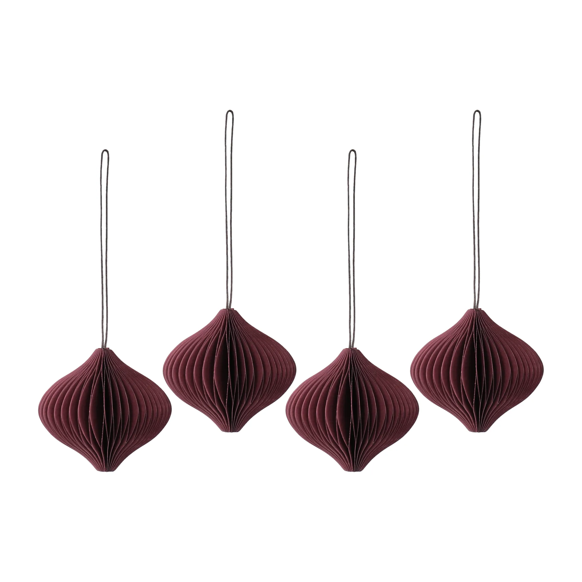 Onion baubles 4-pack, Red Scandi Living