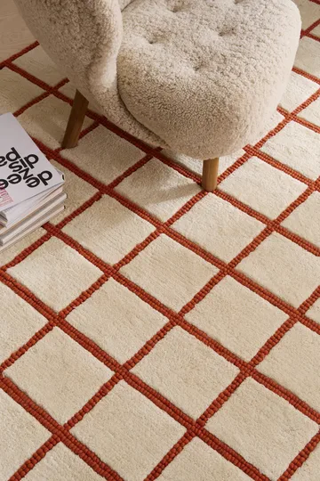 Pasture wool rug natural white/rust - 170x240 cm - Scandi Living