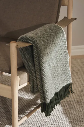 Sandstone wool throw 130x180 cm - Khaki green - Scandi Living