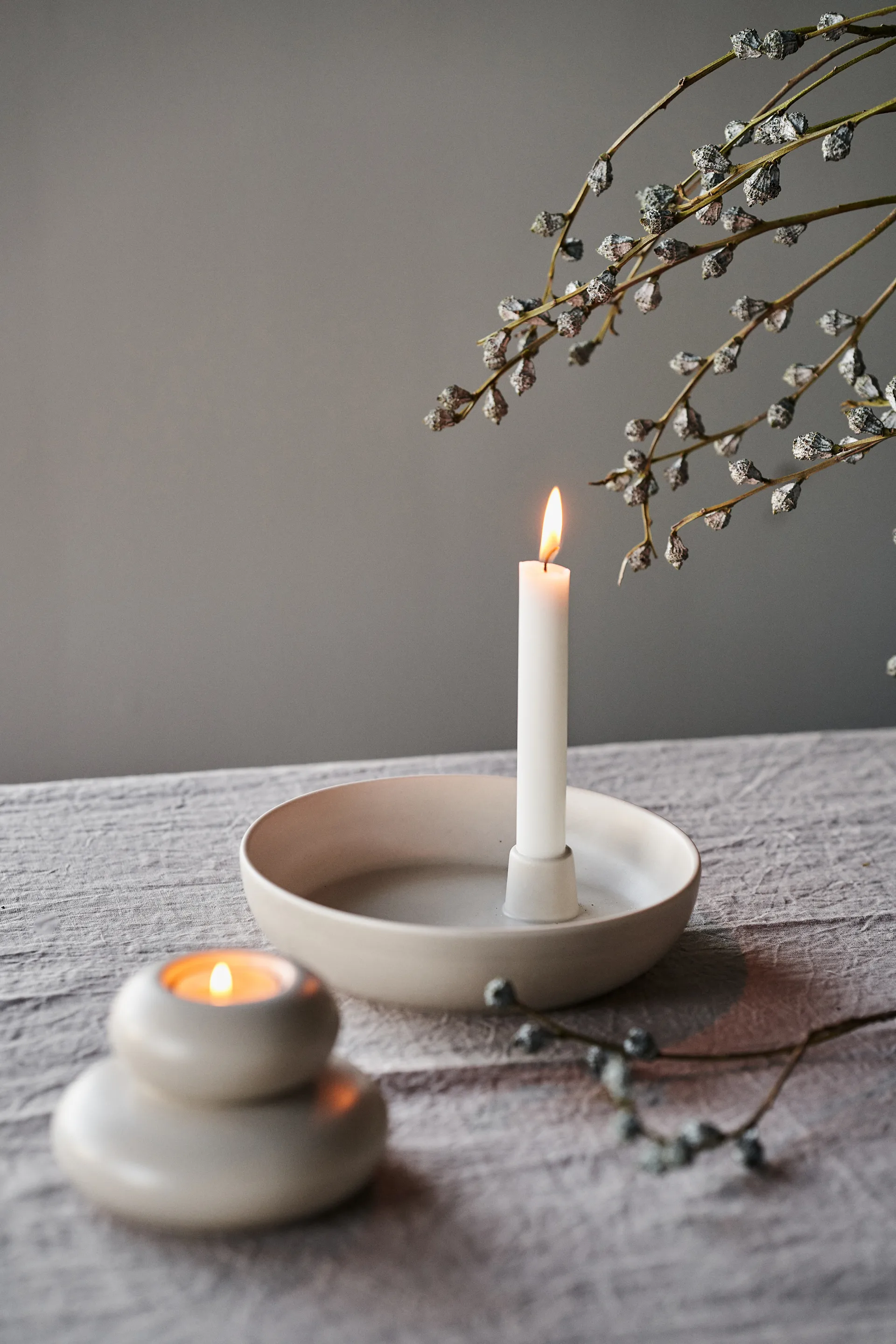 Valley candle sticks Ø21 cm, Beige Scandi Living