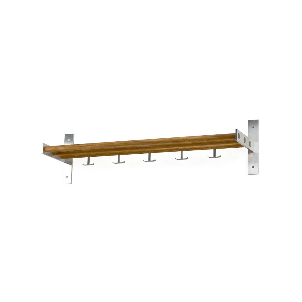 Hall shelf 4, Oiled oak, aluminium stand Scherlin