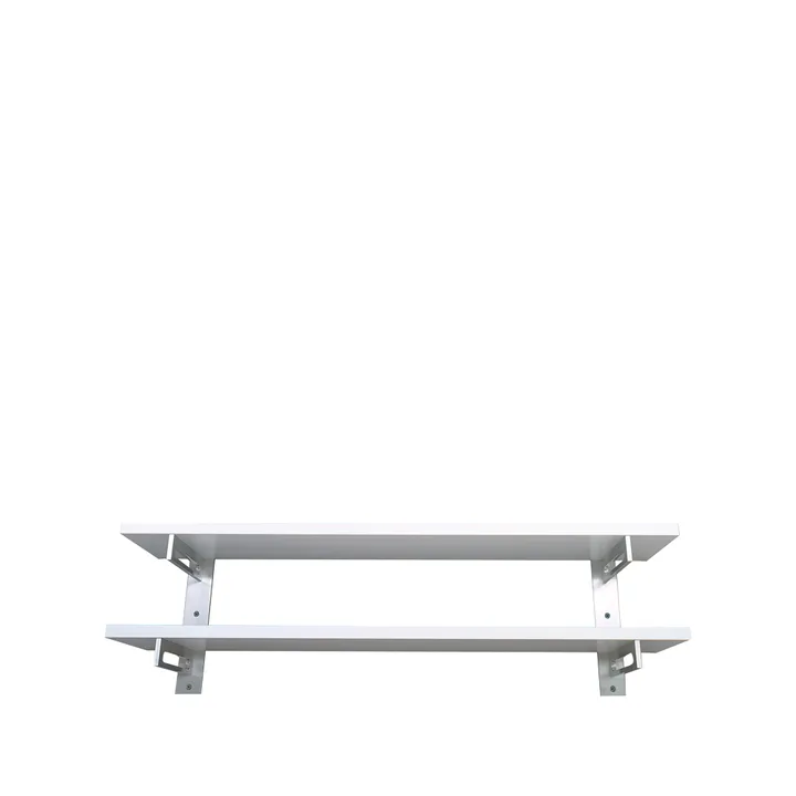 Shoe shelf 7 - White, wall, aluminium, 2 levels - Scherlin