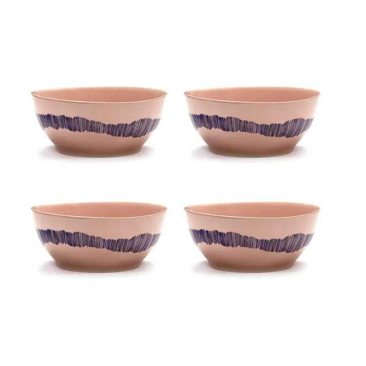 Ottolenghi Feast bowl S Ø15 cm 4-pack - Pink stripes blue - Serax