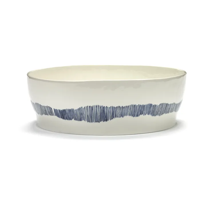 Ottolenghi Feast salad bowl Ø27,5 cm - White stripes-blue - Serax