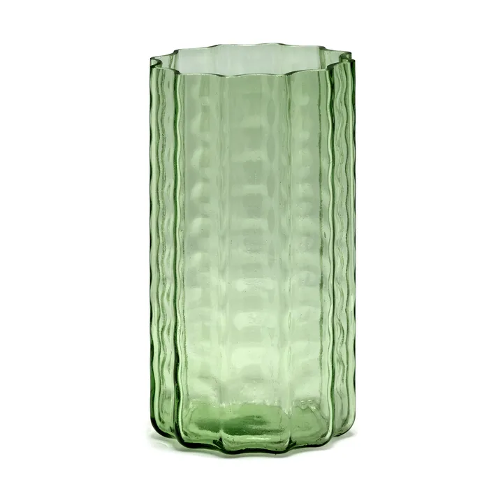 Waves 01 vase 21 cm - Green-clear - Serax