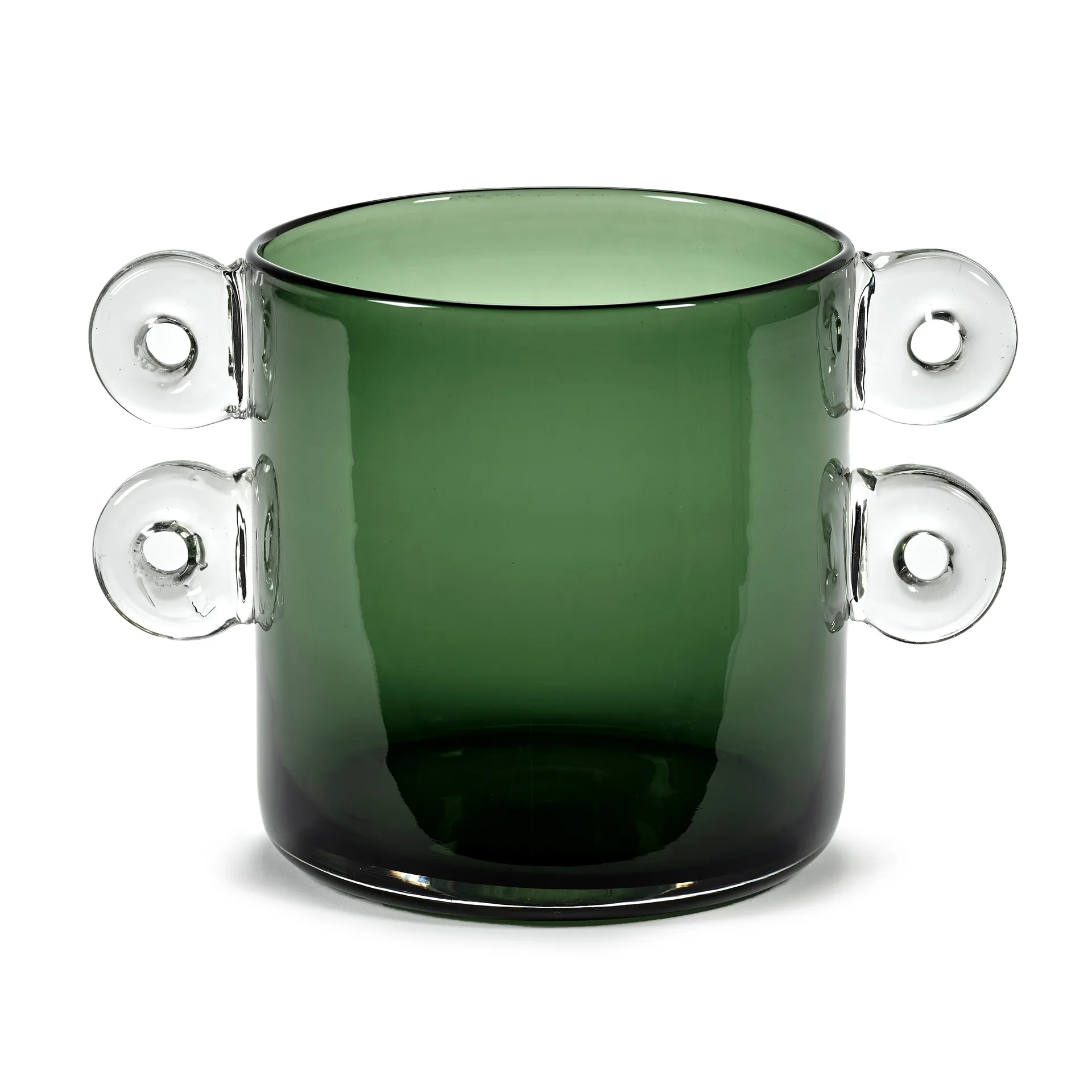 Wind & Fire vase with handles 18 cm, dark green Serax