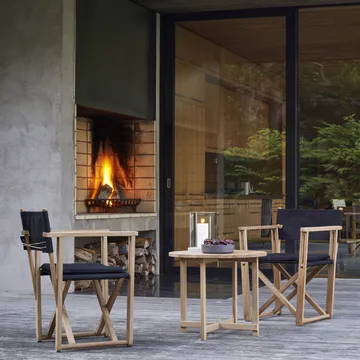 Kryss Dining armchair - Slate dark grey, teak - Skargaarden
