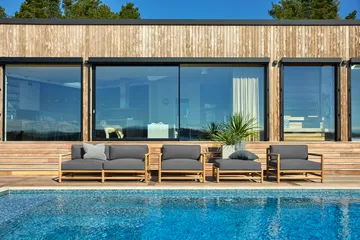 Saltholm ottoman teak-grey brown cushion - Skargaarden