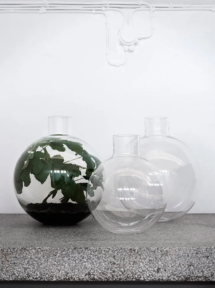 Pallo vase, Clear 37 cm Skrufs Glasbruk