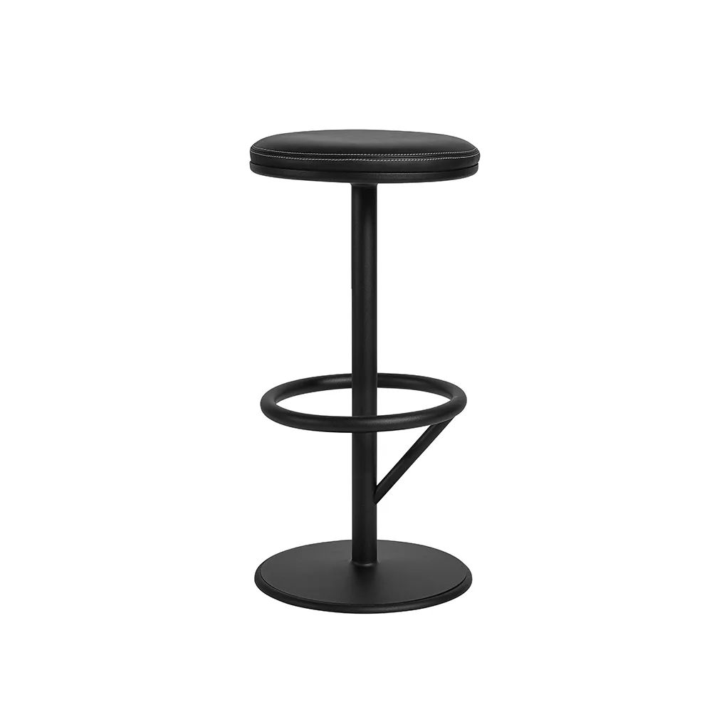 Orbit barstool low, Black matte, black leather SMD Design