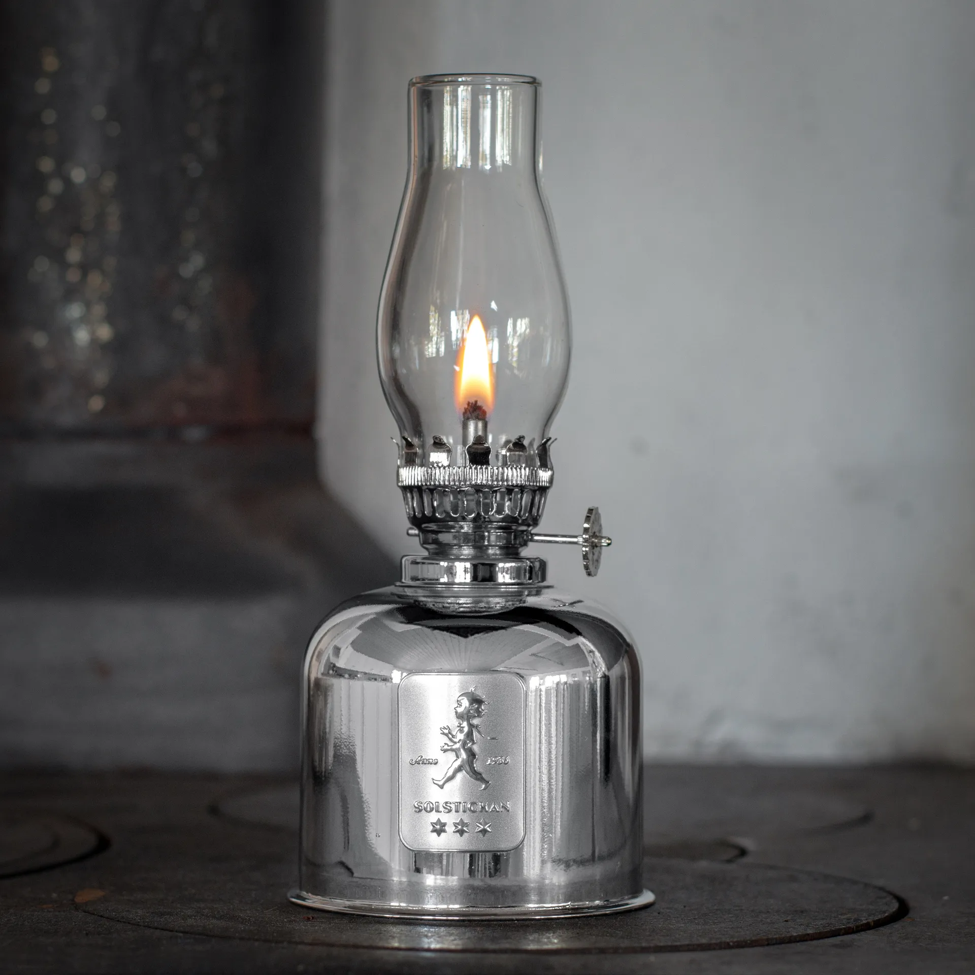 Solstickan paraffin lamp, Silver, Ø8,5x20 cm Solstickan Design