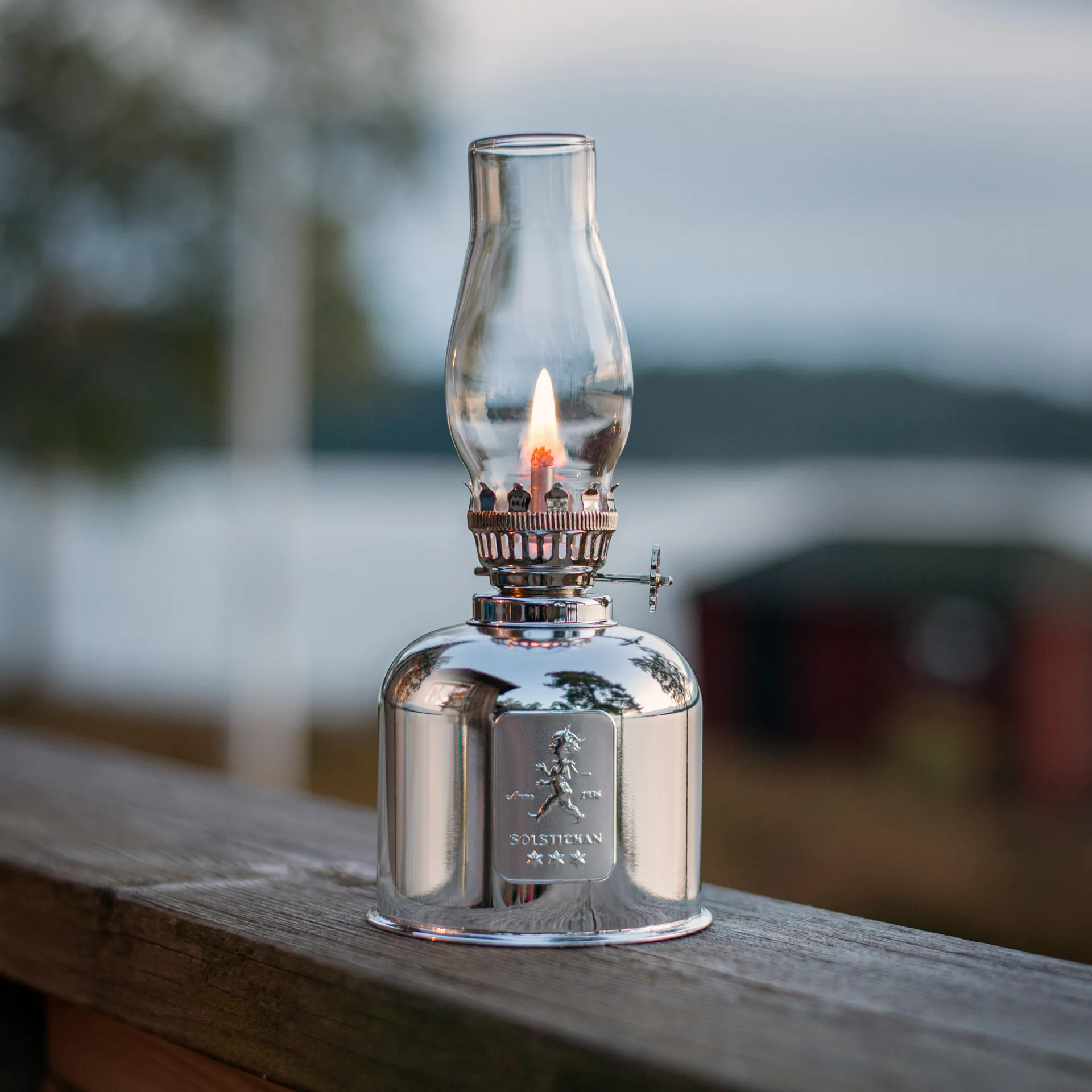 Solstickan paraffin lamp, Silver, Ø8,5x20 cm Solstickan Design