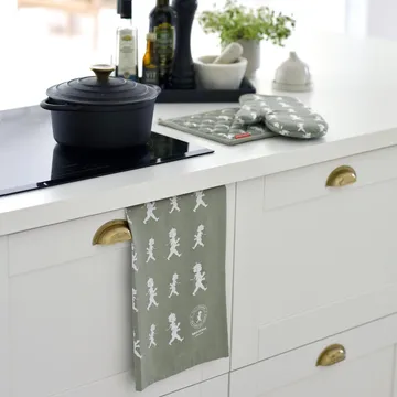 Solstickan tea towel 50x70 cm - Green-white - Solstickan Design