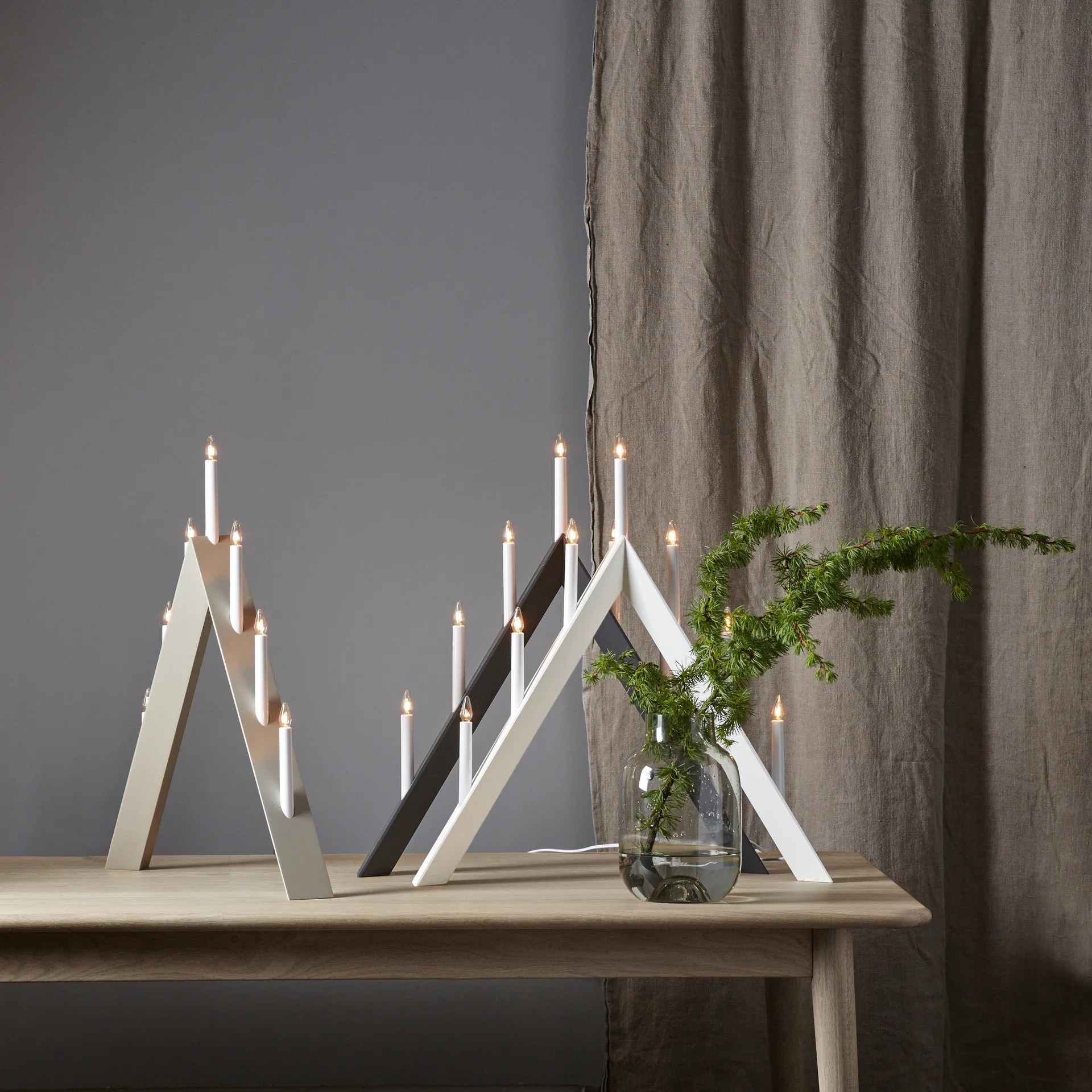 Arrow advent candelabra 64.5 cm, Beige Star Trading