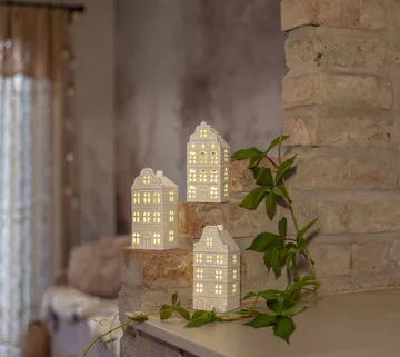 Indoor winter décor - White house, 3-piece set - Star Trading