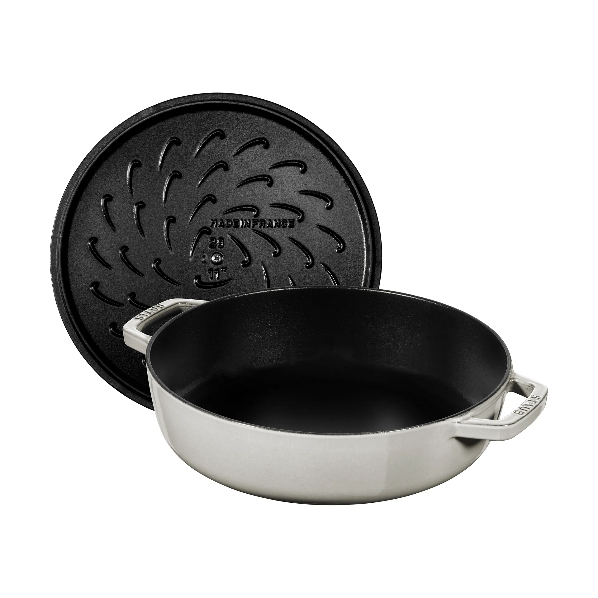 Staub Chistera braising pan cast iron Ø28 cm, White truffle STAUB