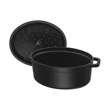 Staub La Cocotte oval cast iron pot 0.6 L - Black - STAUB