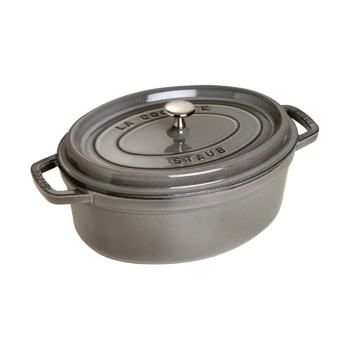 Staub La Cocotte oval cast iron pot 5.5 L - Graphite gray - STAUB