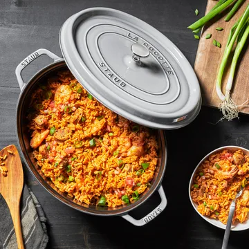 Staub La Cocotte oval cast iron pot 5.5 L - Graphite gray - STAUB