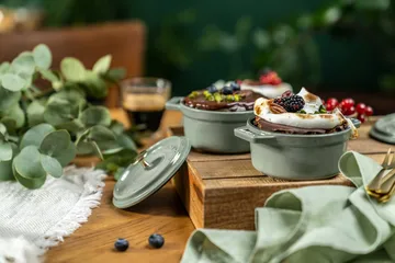 Staub La Cocotte round casserole cast iron 3.8 L - Eucalyptus wood - STAUB