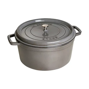 Staub La Cocotte round casserole cast iron 8.4 L - Graphite gray - STAUB