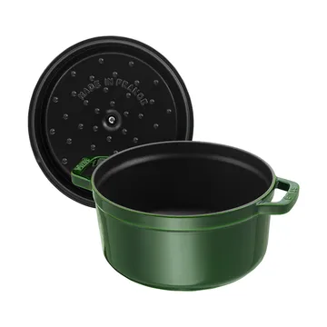 Staub La Cocotte round cast iron pot 6.7 L - Basil green - STAUB