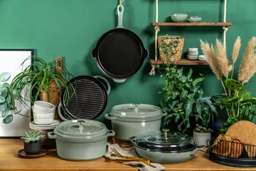 Staub La Cocotte round cast iron pot 6.7 L - Eucalyptus wood - STAUB