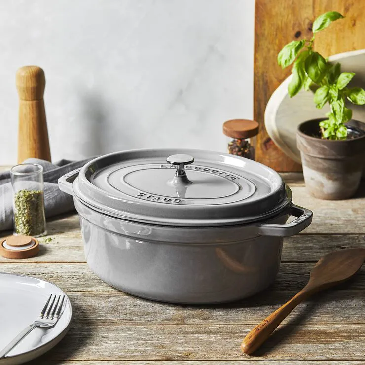 Staub oval casserole dish 4.2 l, grey STAUB
