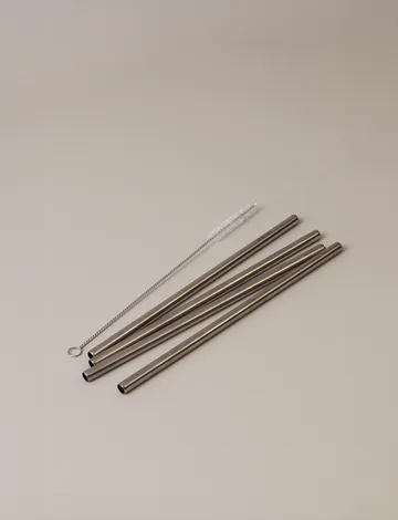 Stelton reusable straws 4-pack - Steel - Stelton