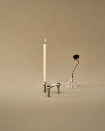 Nagel candle holder - Brushed chrome - STOFF Nagel