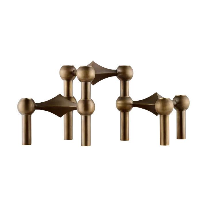 STOFF Nagel candle sticks 3-pack - Bronzed brass - STOFF Nagel