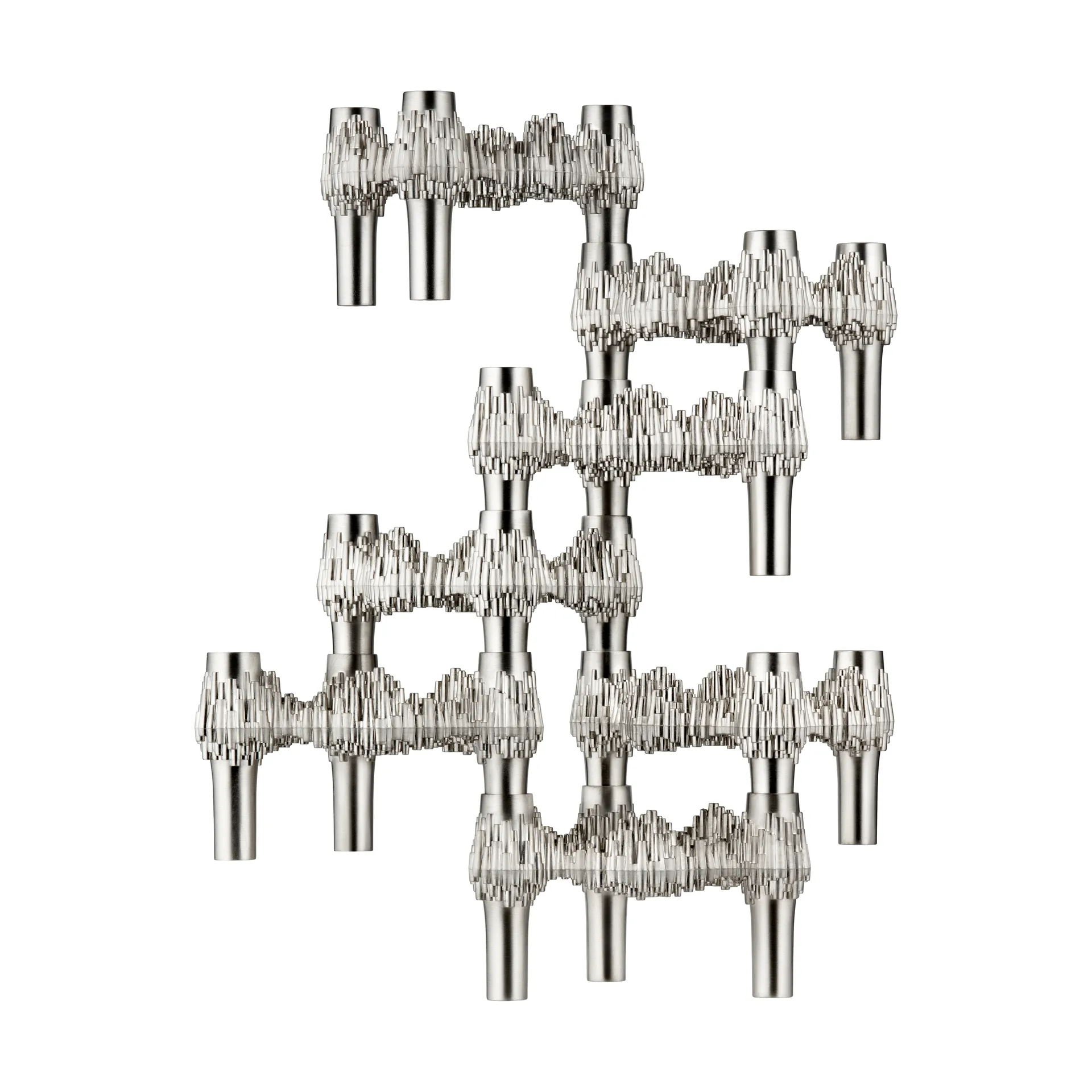 STOFF Nagel Quist candlestick 3-pack, Brushed chrome STOFF Nagel