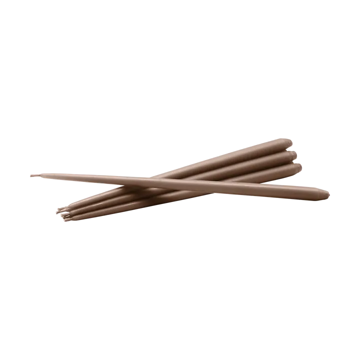 STOFF Nagel tapered candle by ester & erik 6-pack - Soft brown - STOFF Nagel
